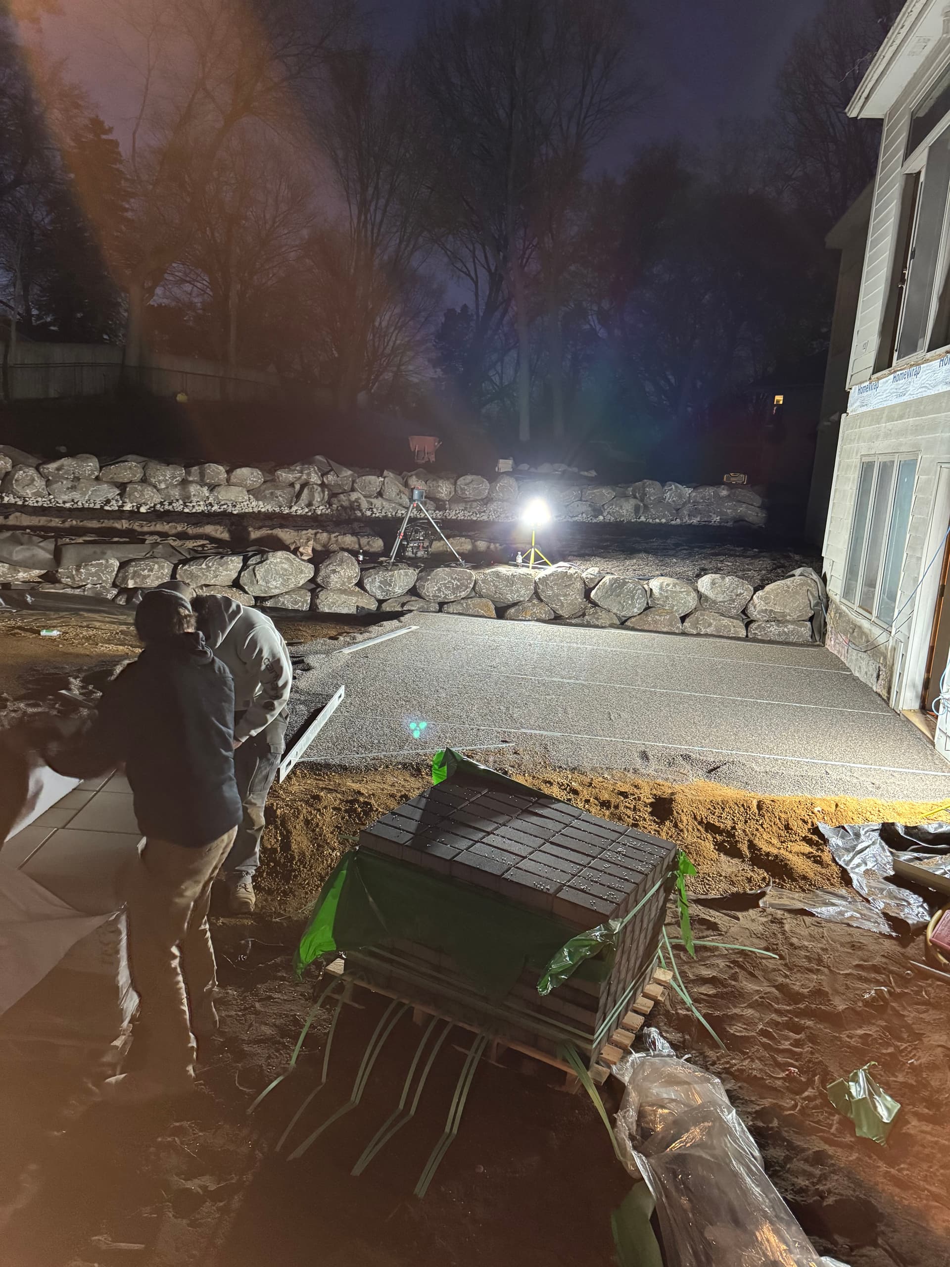 Yard Renovation with Boulder Walls & Paver Patios in Minnetonka