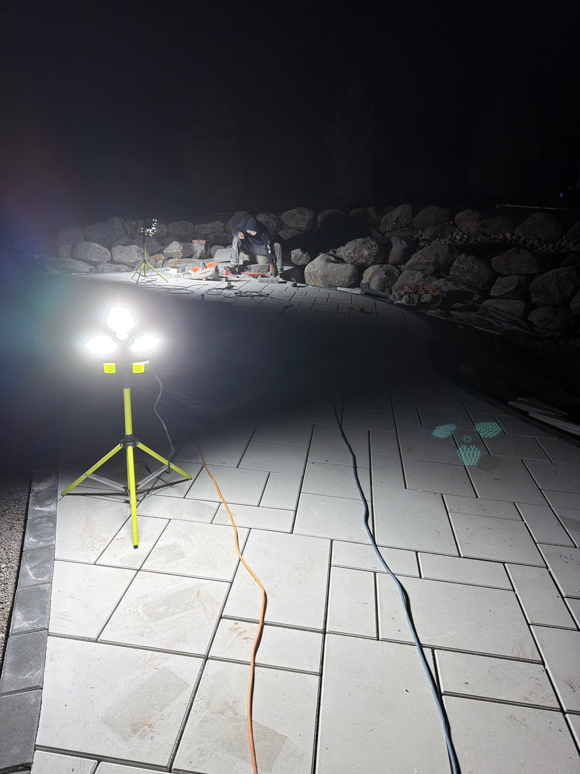 Yard Renovation with Boulder Walls & Paver Patios in Minnetonka