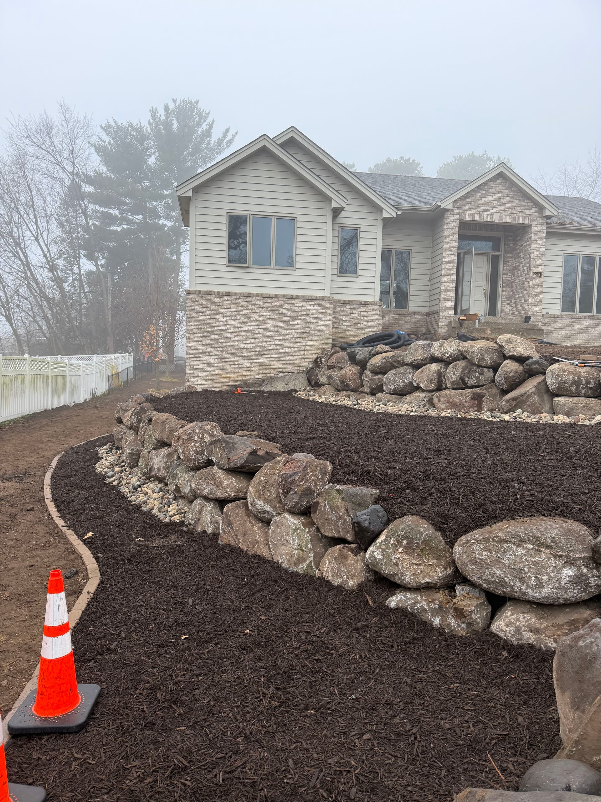 Yard Renovation with Boulder Walls & Paver Patios in Minnetonka